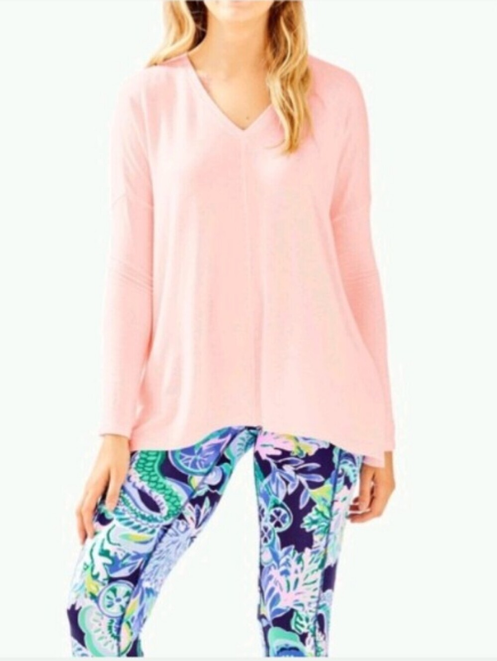Lilly Pulitzer Luxletic Clifford Top Paradise Pink Tint Sz Xs